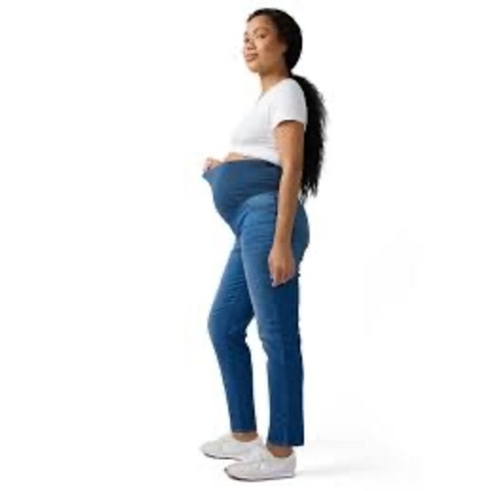 Isabel by‎ Ingrid & Isabel 90s Straight Maternity Jeans Blue Size 12 NWT